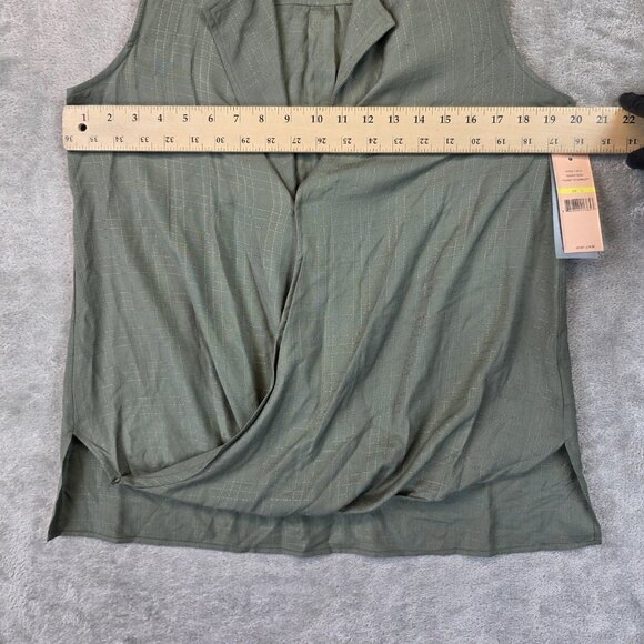 Nanette Lepore Top Womens Small Green Prairie Sage Sweet Romance Sleeveless Vest - Picture 6 of 11